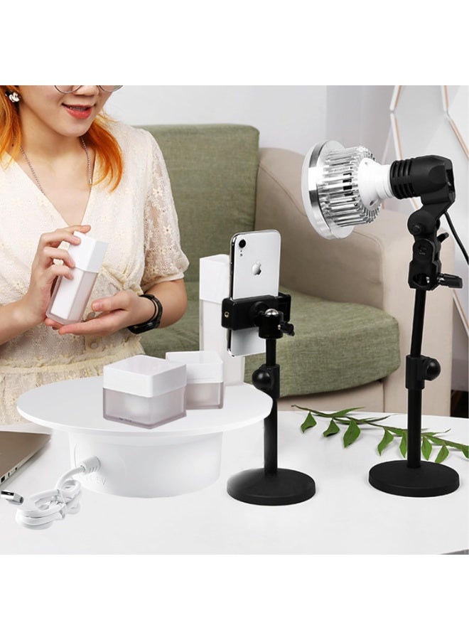 حامل عرض دوار بزاوية 360 درجة للتصوير الفوتوغرافي، مناسب لعرض الساعات والمجوهرات، بقطر 20 سم وسرعة ثابتة، ويتحمل وزنًا يصل إلى 5 كجم. - Image 3